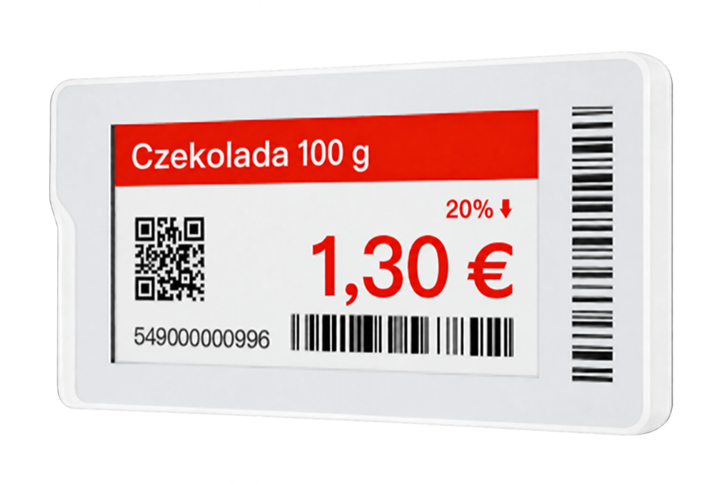 Elektroniczna etykieta cenowa SUNMI z wyróżnioną promocją