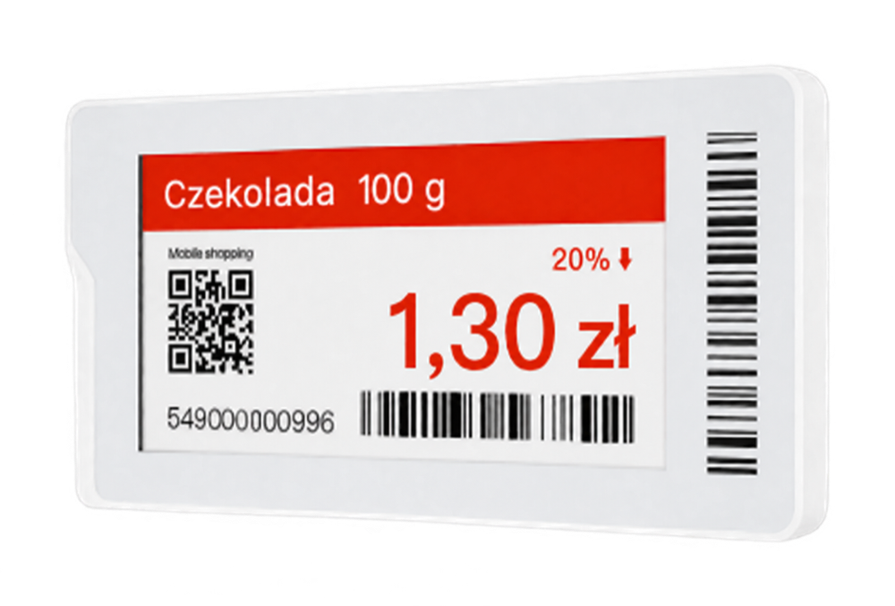 Elektroniczna etykieta cenowa SUNMI z wyróżnioną promocją