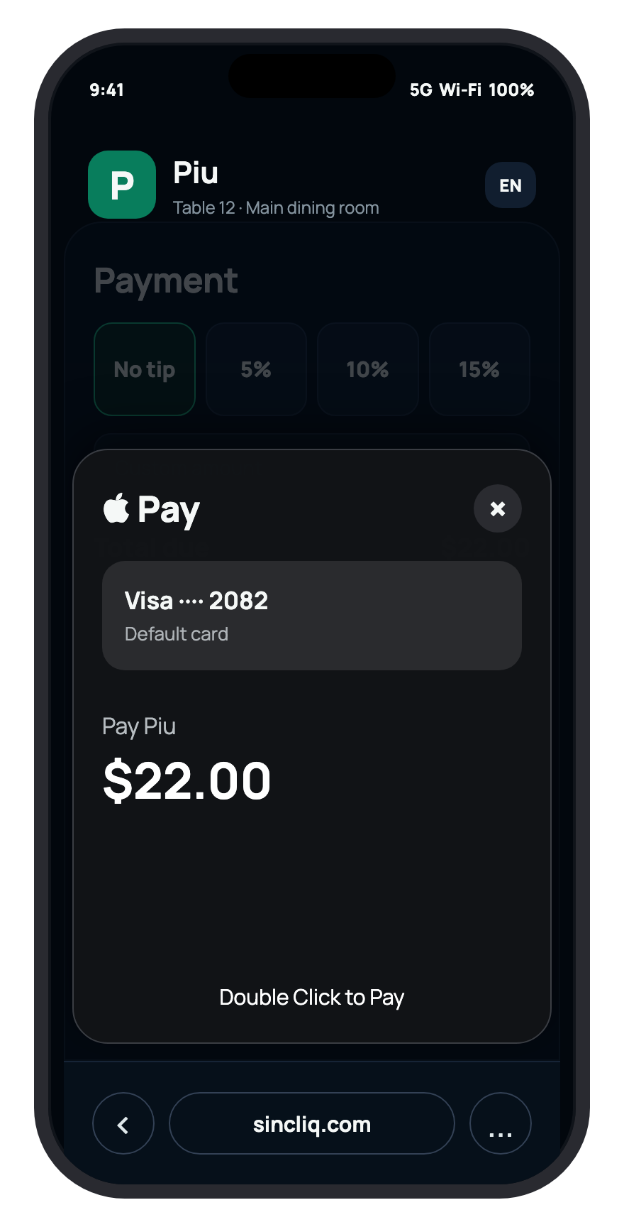 Apple Pay auf dem Smartphone des Kunden