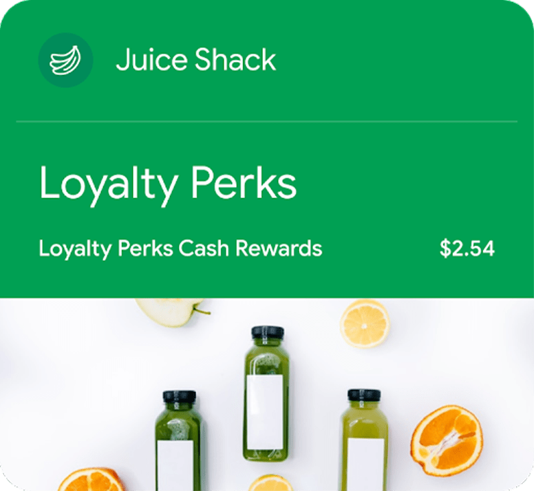 Sample rewards card in Google Wallet