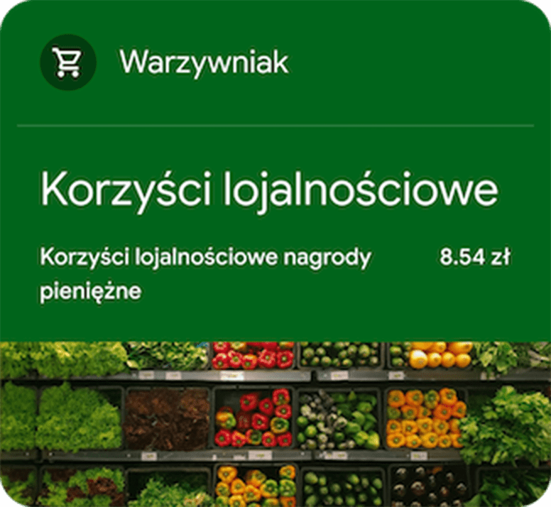 Przykładowa karta z nagrodami w Google Wallet