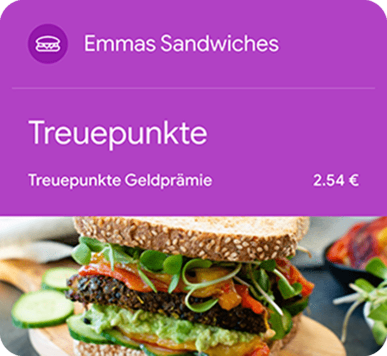 Beispiel einer Treuekarte mit Vorteilen in Google Wallet